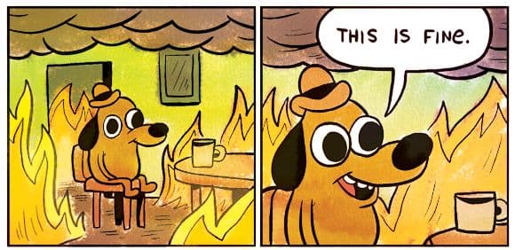 This Is Fine meme template